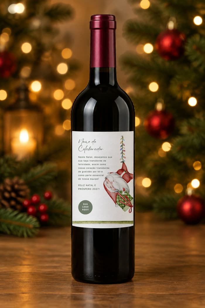 Rótulo de Natal com logo de empresa